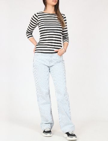 Bluza Zara, alb/negru