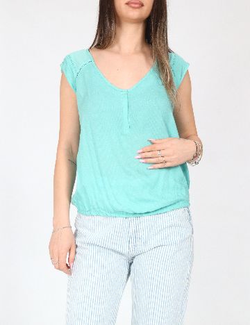 Top Bershka, turcoaz