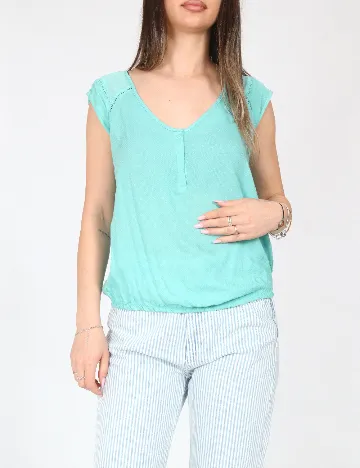 Top Bershka, turcoaz