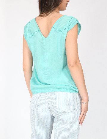 Top Bershka, turcoaz