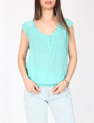 Top Bershka, turcoaz