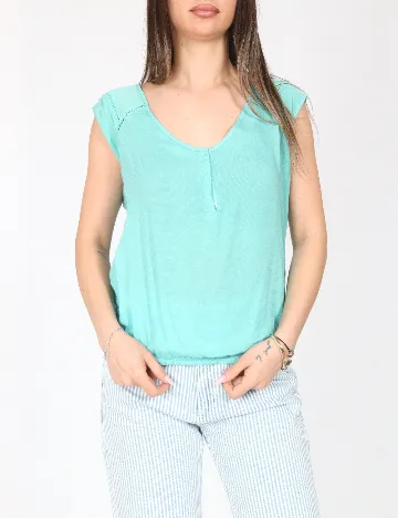 Top Bershka, turcoaz