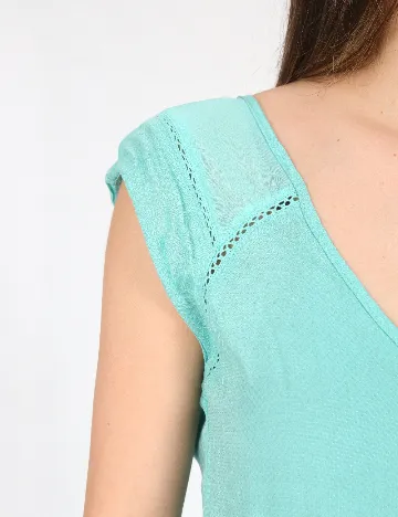 Top Bershka, turcoaz