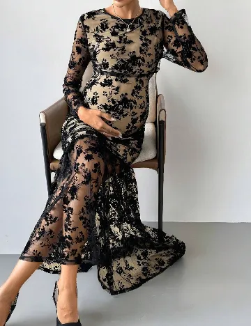 Rochie lunga SHEIN Maternity, negru
