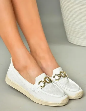 Mocasini Fox Shoes, alb