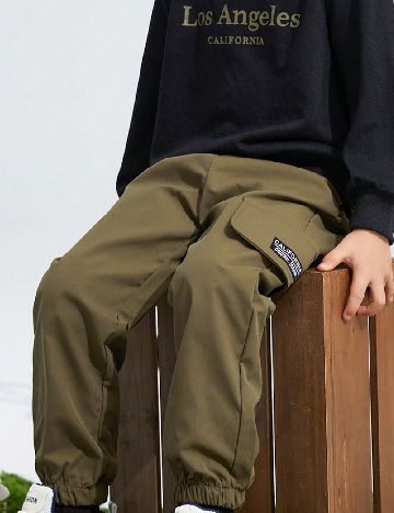 Compleu Shein Kids, negru/verde
