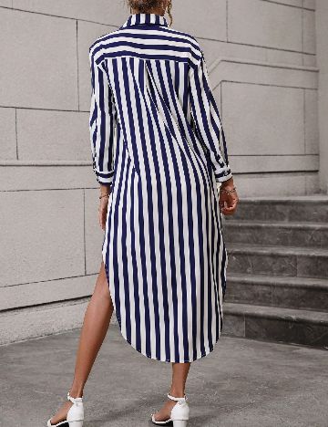 Rochie medie SHEIN, alb/albastru
