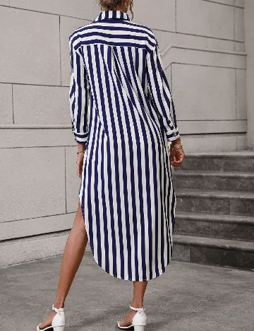 Rochie medie SHEIN, alb/albastru