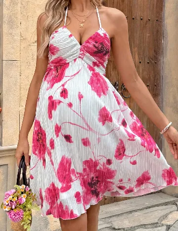Rochie scurta SHEIN Maternity, floral print