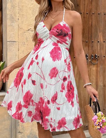 Rochie scurta SHEIN Maternity, floral print