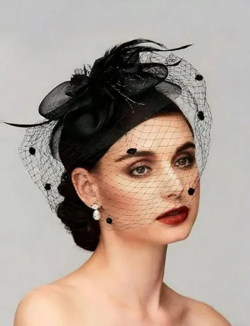 Pălărie tip fascinator SHEIN, negru