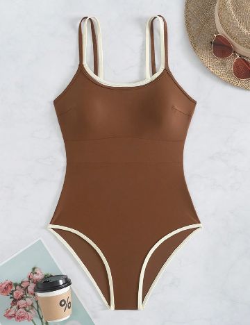 Costum de baie SHEIN, maro