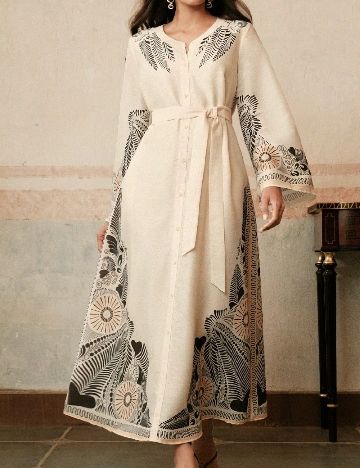 Rochie lunga Anewsta, crem