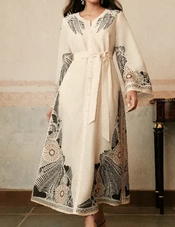 Rochie lunga Anewsta, crem