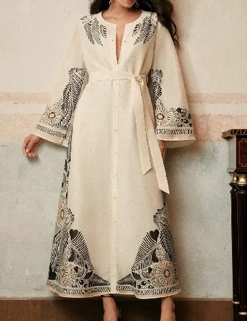 Rochie lunga Anewsta, crem