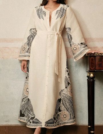 Rochie lunga Anewsta, crem