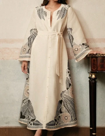 Rochie lunga Anewsta, crem