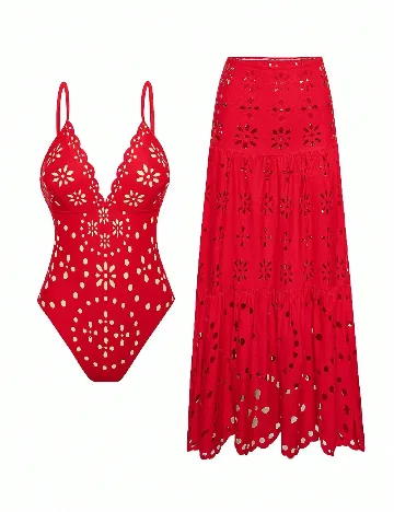 Costum de baie SHEIN, rosu