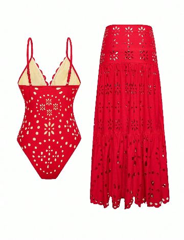 Costum de baie SHEIN, rosu