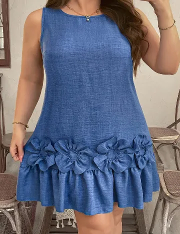 Rochie scurta SHEIN CURVE, albastru