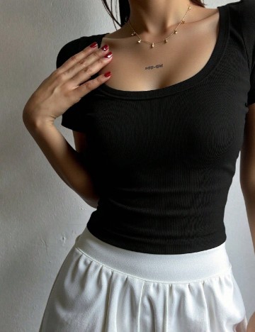 Top SHEIN, negru