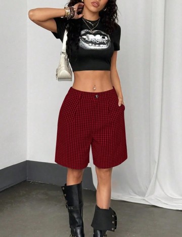 Pantaloni scurti SHEIN, rosu