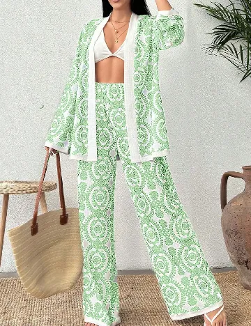 Compleu SHEIN, alb/verde