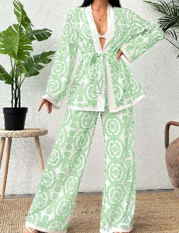 Compleu SHEIN, alb/verde