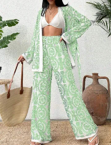 Compleu SHEIN, alb/verde