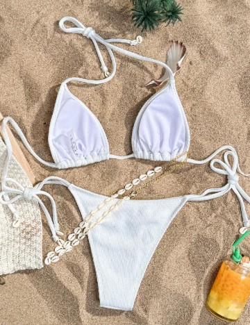 Costum de baie SHEIN, alb