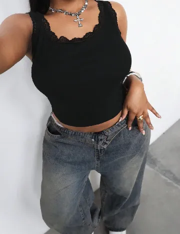 Top SHEIN CURVE, negru
