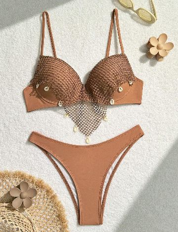 Costum de baie SHEIN, maro