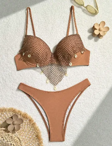Costum de baie SHEIN, maro