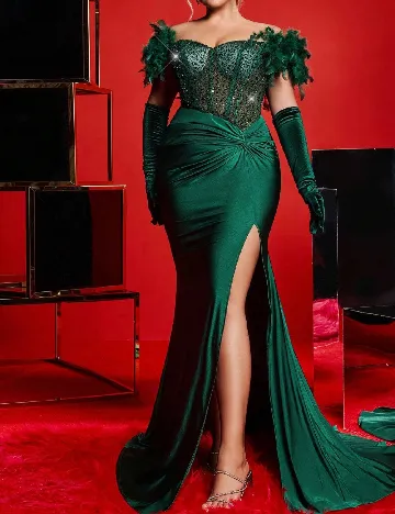 Rochie lunga SHEIN CURVE, verde