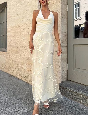 Rochie lunga SHEIN, crem