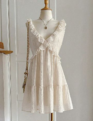Rochie scurta SHEIN, crem