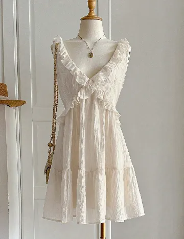 Rochie scurta SHEIN, crem