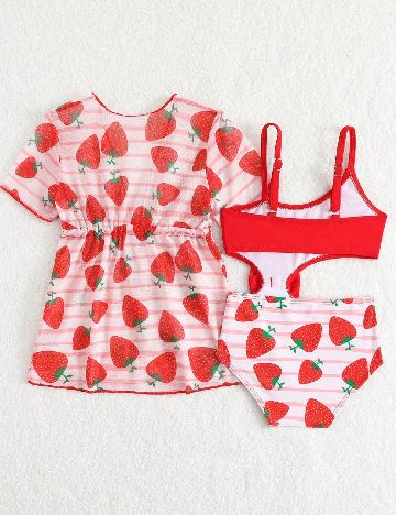 Costum de baie Shein Kids, rosu/roz