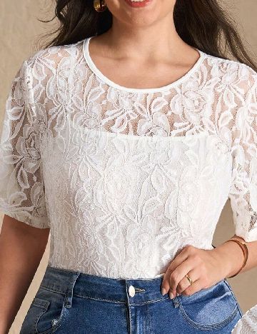Bluza SHEIN CURVE, alb