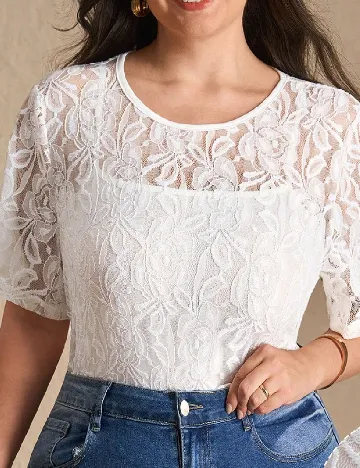 Bluza SHEIN CURVE, alb