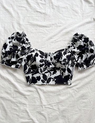 Top SHEIN, alb/negru