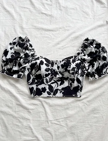 Top SHEIN, alb/negru