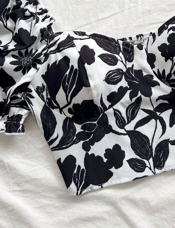 Top SHEIN, alb/negru