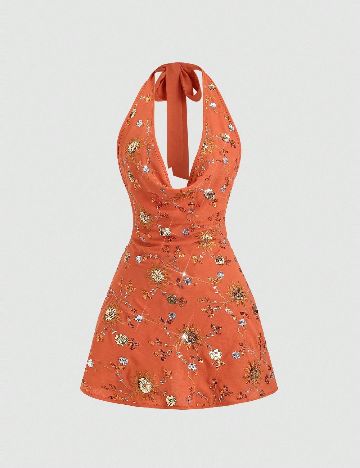 Rochie scurta SHEIN, portocaliu