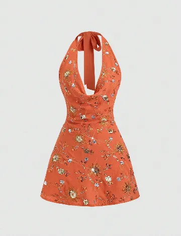Rochie scurta SHEIN, portocaliu