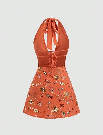 Rochie scurta SHEIN, portocaliu