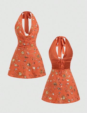 Rochie scurta SHEIN, portocaliu