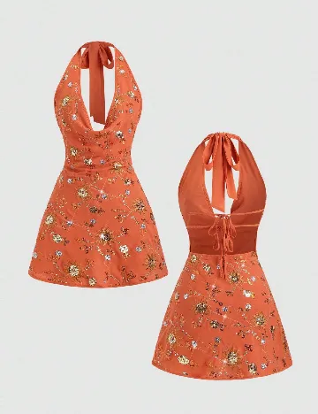 Rochie scurta SHEIN, portocaliu