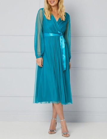 Rochie medie Wallis, turcoaz