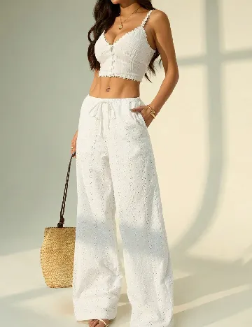 Pantaloni SHEIN, alb